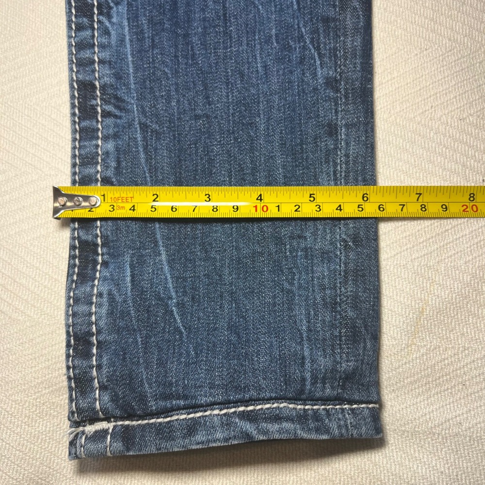 Miss Me Easy Skinny Y2K 2000s Dark Wash Thick Stitch Low Rise Size 27 - Picture 9 of 10